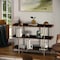 Martha Stewart Emmett 3 Shelf 35in.H Storage Display Unit Bookcase w/Polished Brss Metal Frame in Walnut Wood Grain JN-2542B3-BR-GLD-MS - alternate 3
